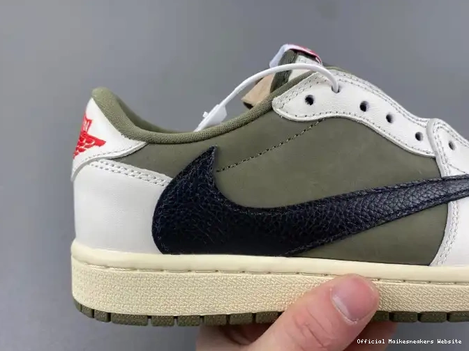 Official Maikesneakers X JORDAN 1 SCOTT AIR MEDIUM OG DM7866-200 LOW OLIVE TRAVIS 0529